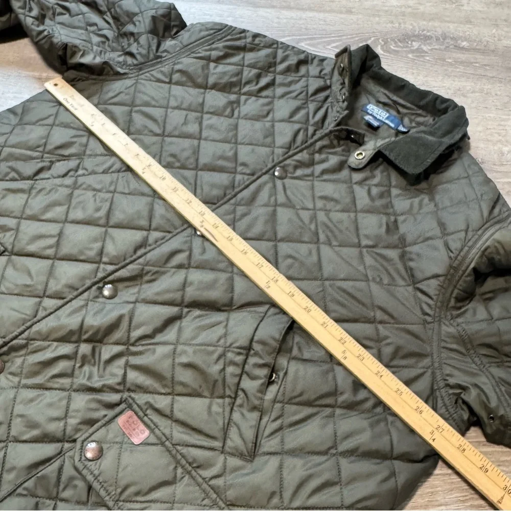 Vintage Polo Ralph Lauren Jacket Adult Green Snap Puffer Quilted Coat Mens XXL - Picture 8 of 8